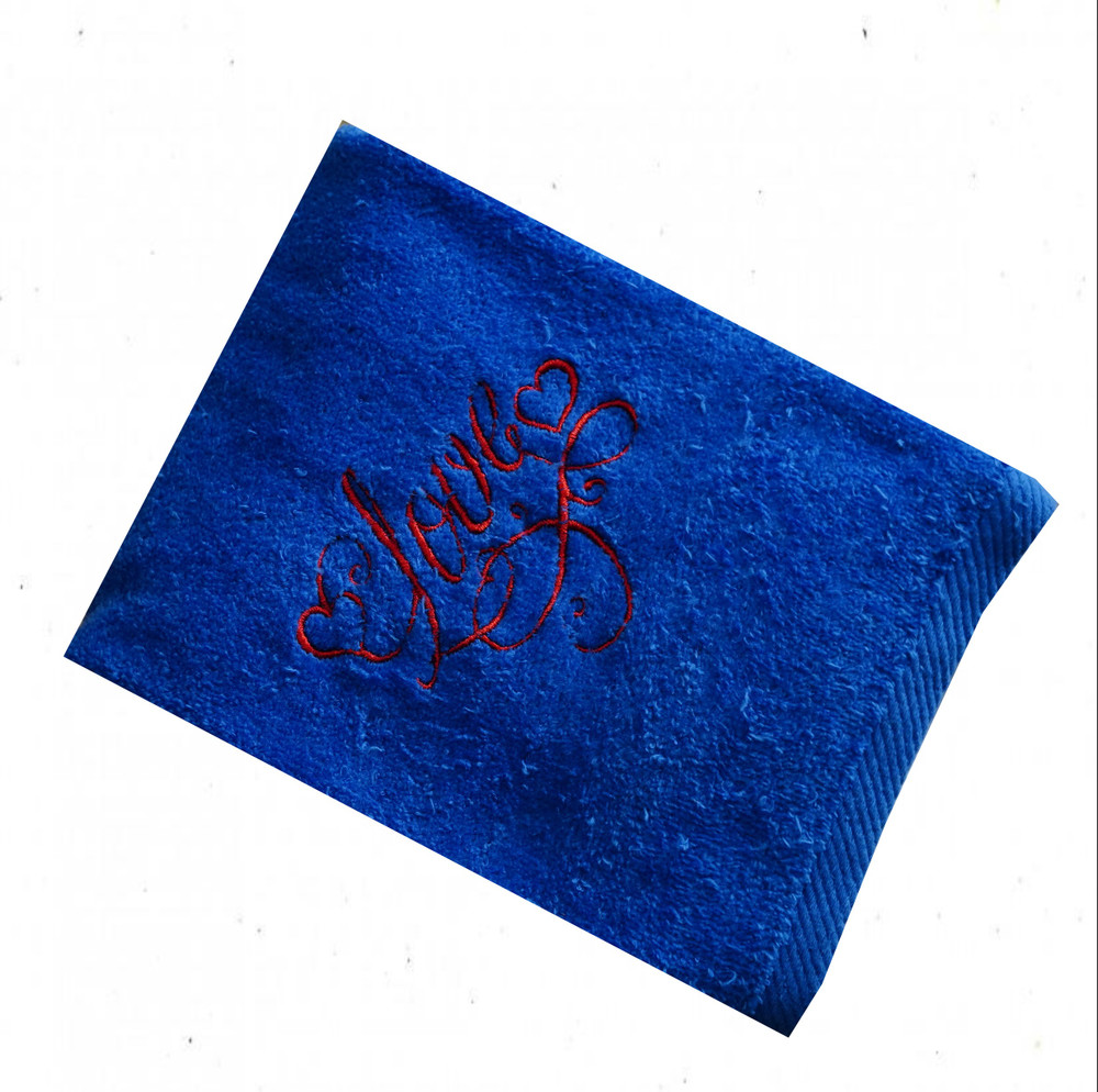 "I love you" White Towel Gift Embroidered Hand Kitchen Towel  Veralis