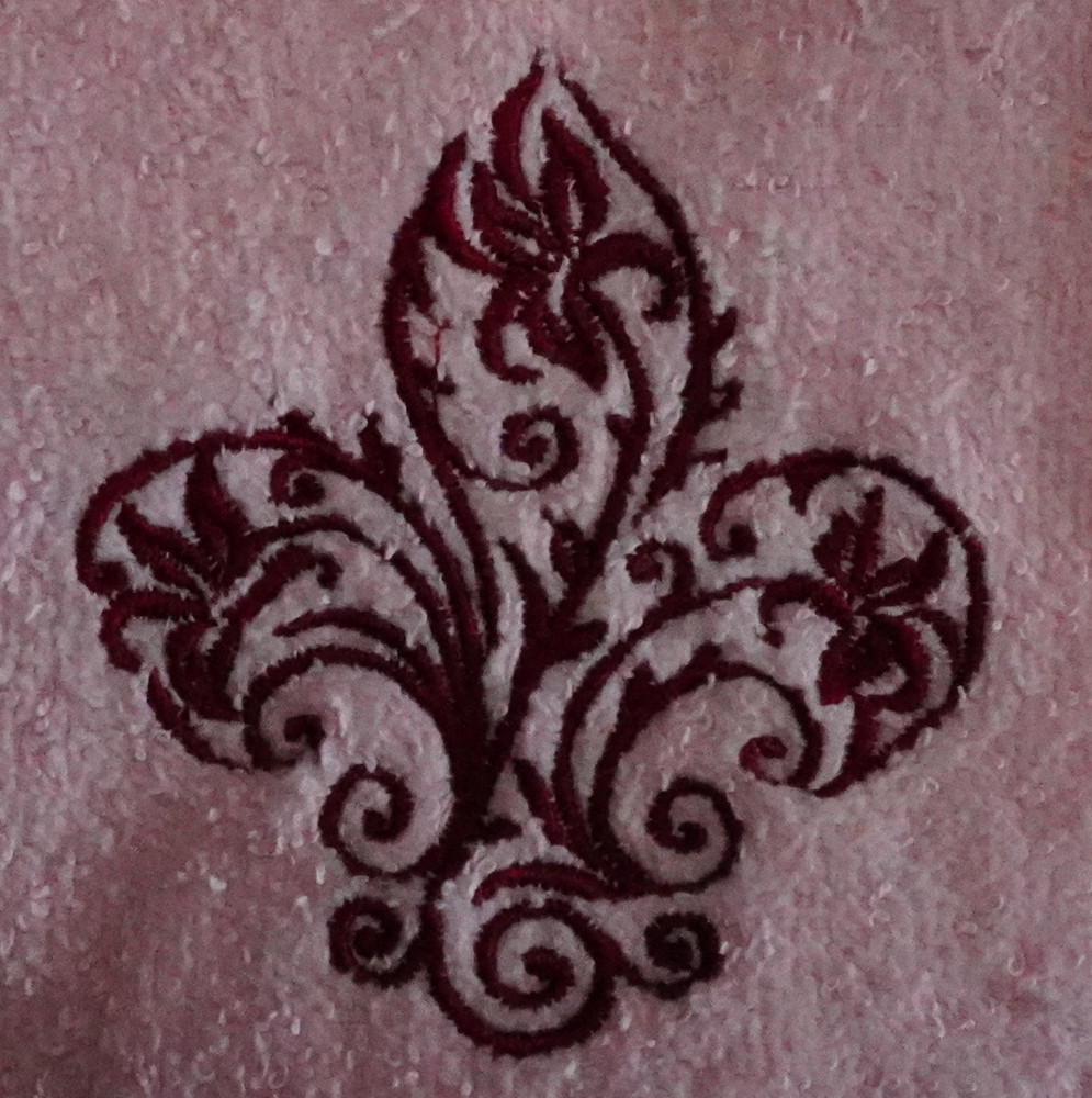 "Lily" White Towel Gift Embroidered Hand Kitchen Towel  Veralis