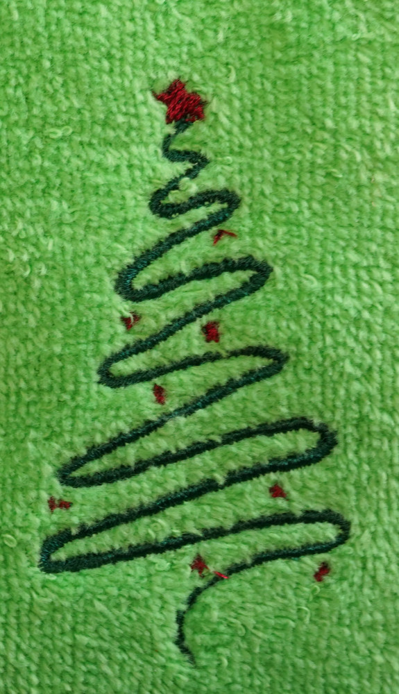 "Christmas Tree" Towel Gift Embroidered Hand Kitchen Towel  Veralis