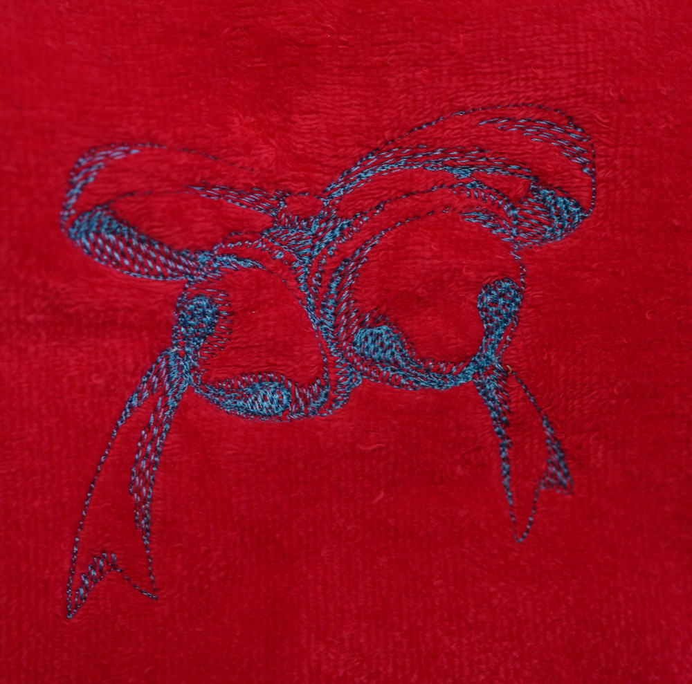 "Christmas Bells" Towel Gift Embroidered Hand Kitchen Towel  Veralis