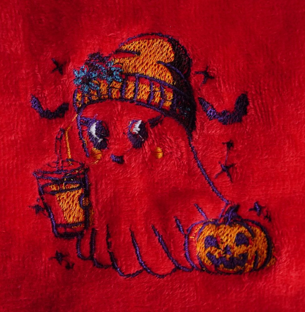"Gost with Pumkin" Towel Gift Embroidered Hand Kitchen Towel  Veralis