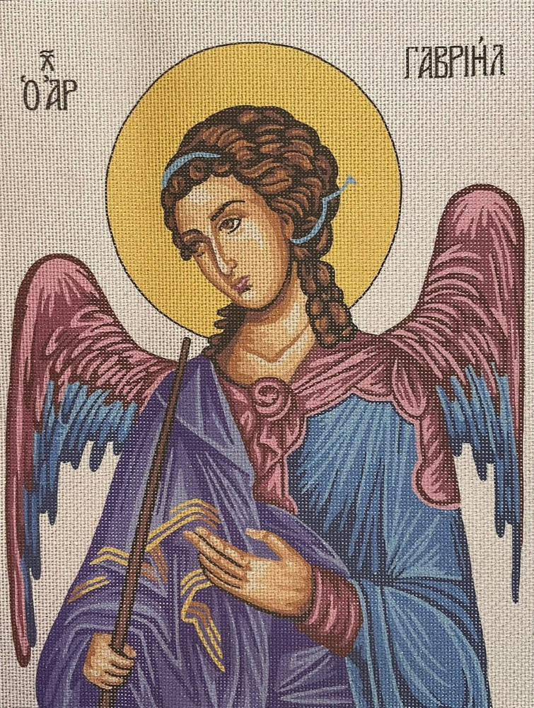 "Icon of Archangel Gabriel" Printed Canvas for  Needlepoint Tapestry Gobelin  Embroidery  Gobelin L 14116
