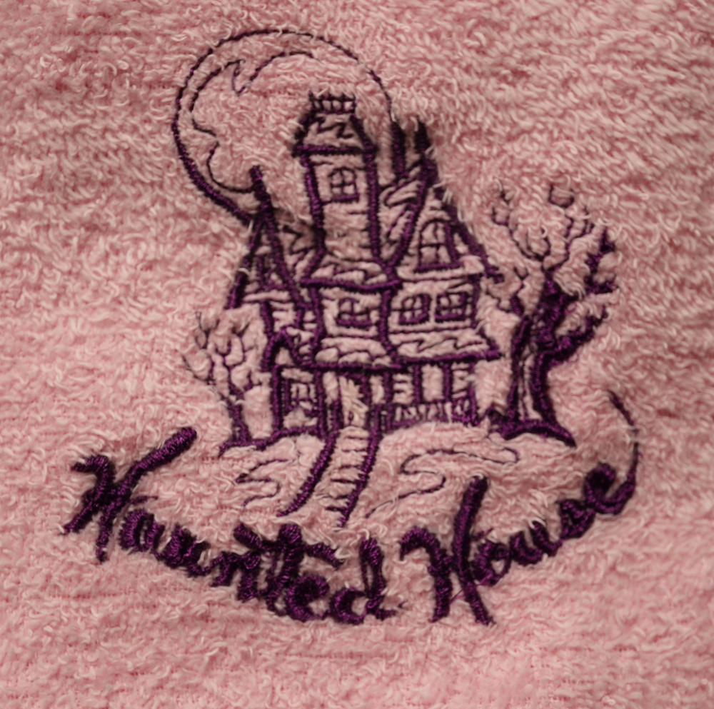 "Hounted House" Towel Gift Embroidered Hand Kitchen Towel  Veralis