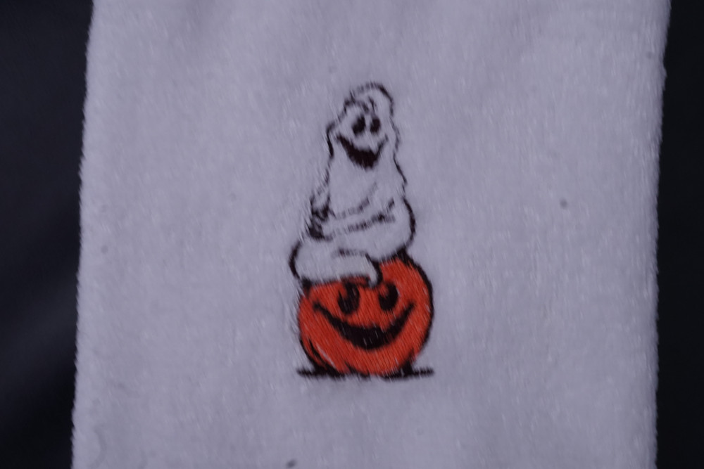 "Gost and Punkin" Towel Gift Embroidered Hand Kitchen Towel  Veralis