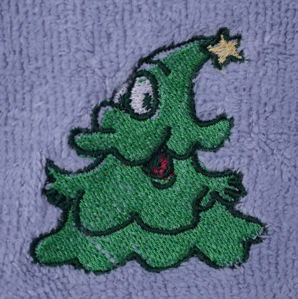 "Happy Christmas Tree" Towel Gift Embroidered Hand Kitchen Towel  Veralis