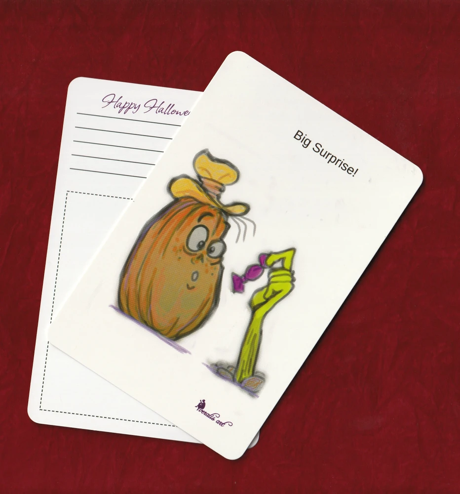Veralis Funny Collectable Greeting Post Card Halloween "Big Surprise"
