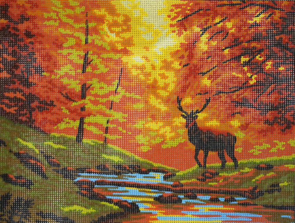 "Fall" Printed Canvas for  Needlepoint Tapestry Gobelin  Embroidery Gobelin L 40144