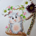 "Swing"  Unprinted Counted Funny  Cross Stitch Kit Magic Needle 19-13