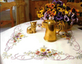 "Pansies" Tablecloth Kit for Satin Stitch Embroidery Duftin 6007