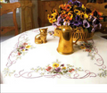 "Pansies" Tablecloth Kit for Satin Stitch Embroidery Duftin 6007