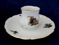 Egg cup & Saucer, Hunt, Bone China Porcelain, Leander