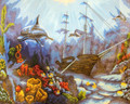 "Underwater Life" Printed Needlepoint Tapestry  Canvas Collection D'arts Collection D'art  11519