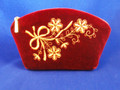 Golden Embroidery Velvet Cosmetic Bag  "Holiday" Dark Red