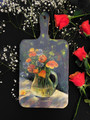 Decorative Hanging Cutting Board  Kitchen Decor Chopping  with Oil Painti ng Design  "Poppies"