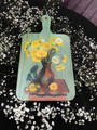 Decorative Hanging Cutting Board  Kitchen Decor Chopping  with Oil Painti ng Design  "Dandelions"