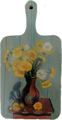 Decorative Hanging Cutting Board  Kitchen Decor Chopping  with Oil Painti ng Design  "Dandelions"