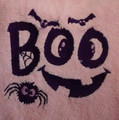 "Boo" White Towel Gift Embroidered Hand Kitchen Towel  Veralis
