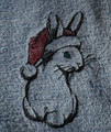 "Christmas Bunny" Towel Gift Embroidered Hand Kitchen Towel  Veralis