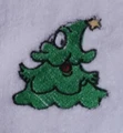 "Happy Christmas Tree" Towel Gift Embroidered Hand Kitchen Towel  Veralis
