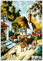 "At the Village" Printed Canvas for  Needlepoint Tapestry Gobelin  Embroidery Gobelin L 14795