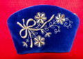 Golden Embroidery Velvet Cosmetic Bag  "Nefertity"  Blue 294-737