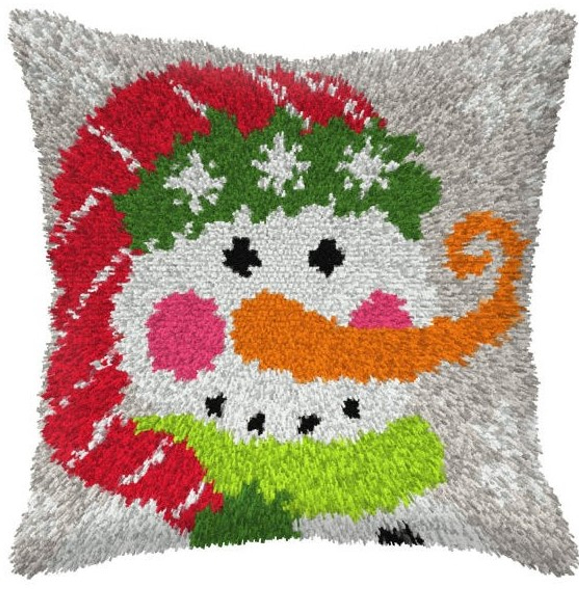 Snow Man Latch-Hook Front Cushion Pillow Kit Orchidea 4118 - Veralis