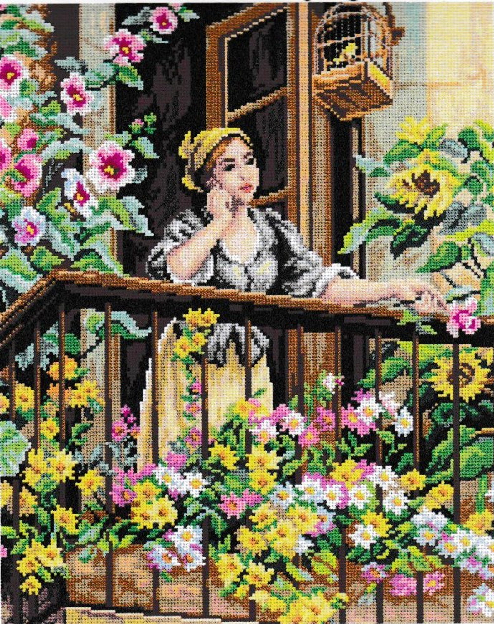 Spring is coming Printed Canvas for Cross Stitch Tapestry Gobelin  Embroidery Orchidea 2579H