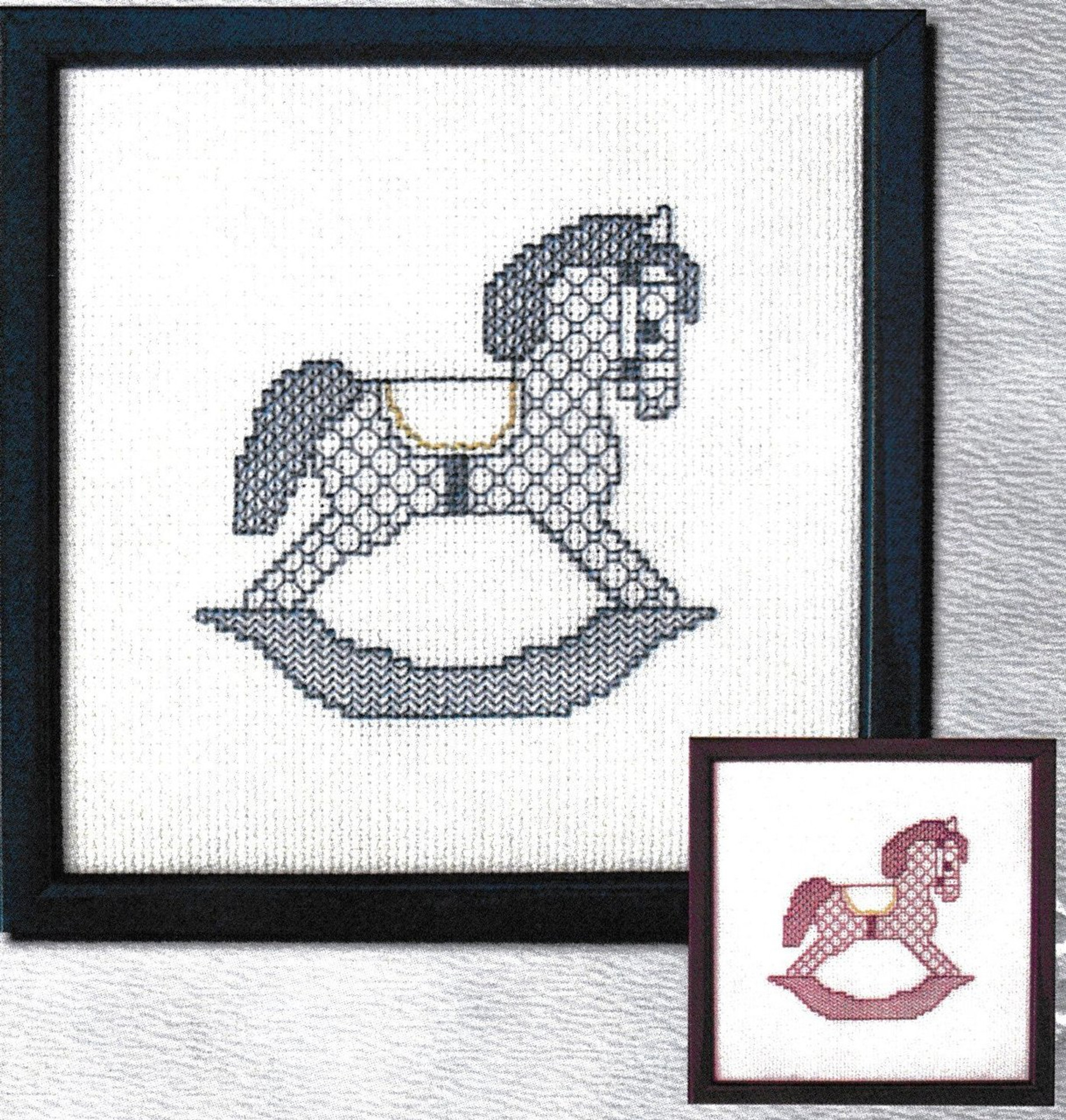 Rocking horse in pink embroidery kit  veralis Rocking horse in pink embroidery kit  veralis