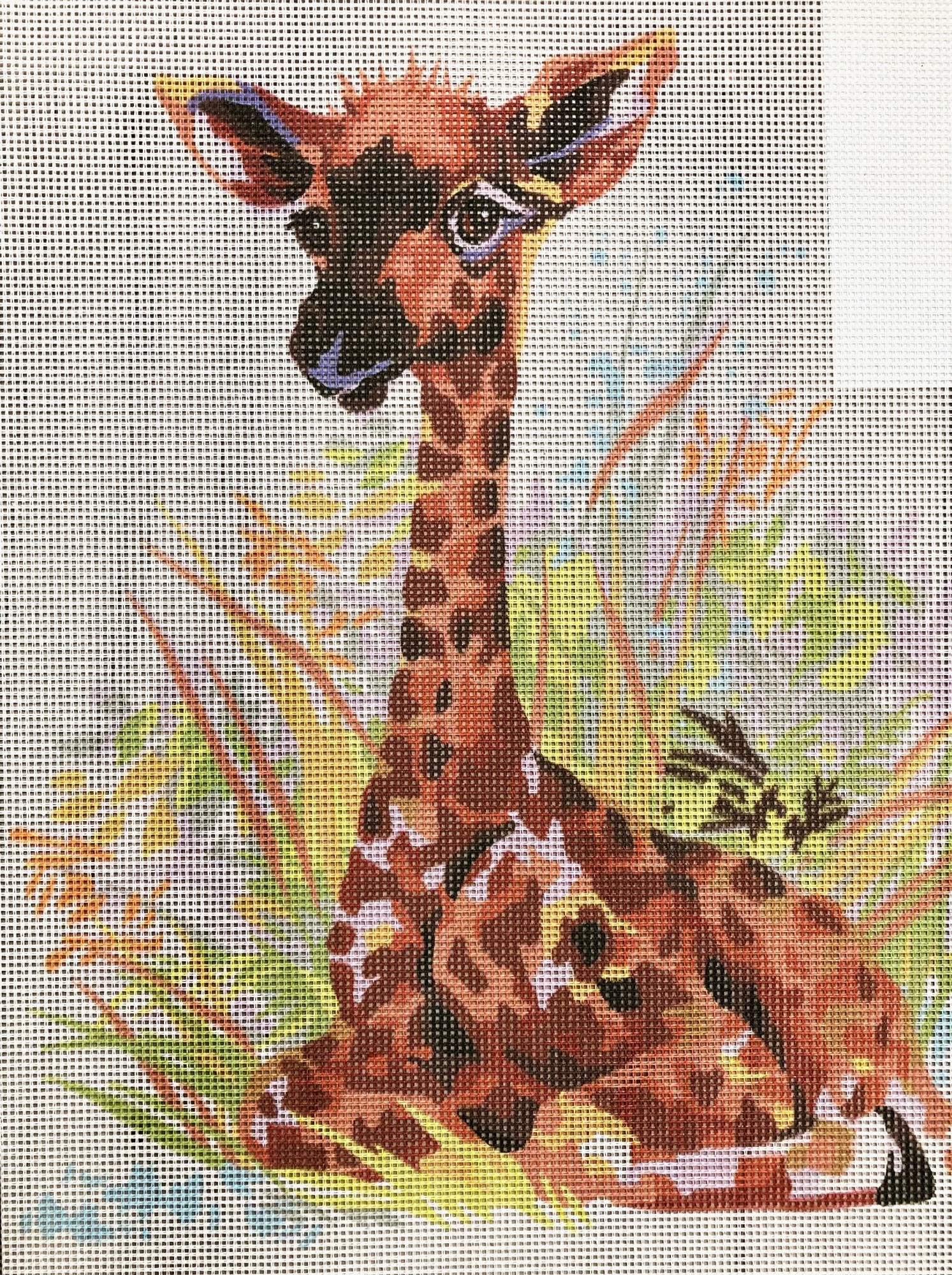 giraffe-printed-needlepoint-tapestry-canvas-collection-d-art-10524w-veralis for Free Printable Giraffe Cross Stitch Patterns Giraffe