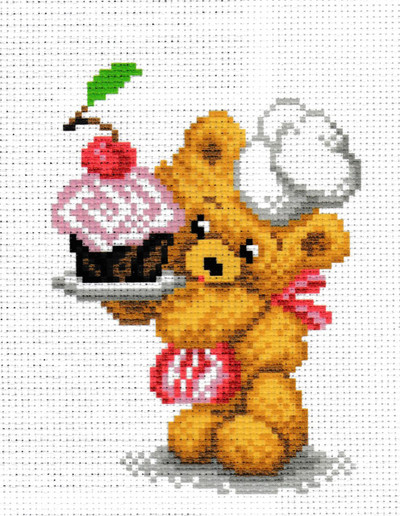 "Cake" Printed Cross Stitch Canvas 1658