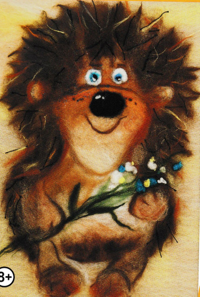 "Hedgehog" Painting with wool kit WA-0100