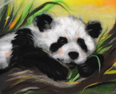 "Panda" Painting with wool kit WA-0135