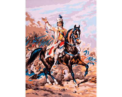 "Rider" Printed Needlepoint Tapestry  Canvas Collection D'art 6202