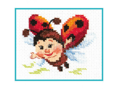 "Ladybug" Unprinted Counted Funny Needlework Cross Stitch Kit Magic Needle 10-26