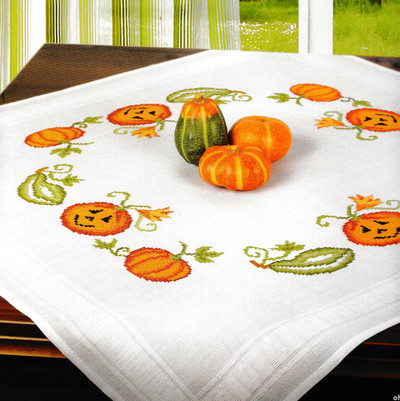 "Halloween Pumpkin" Tablecloth Kit for Embroidery Schafer 6917