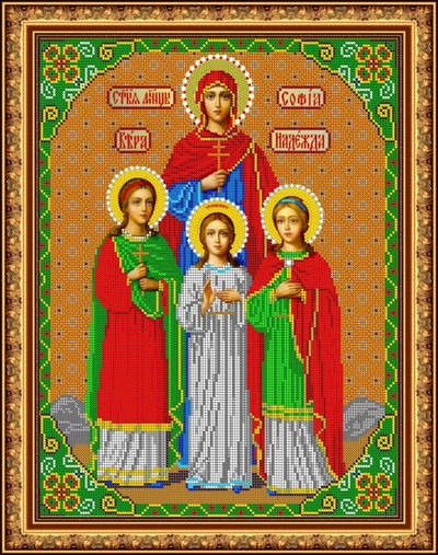 "Св. Вера, Надежда, Любовь" 337Б Orthodox Icon Replica Kit for Beading Embroidery