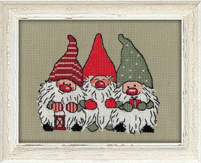 "Gnomes"  Unprinted Counted Needlework Cross Stitch Kit Nitex 4008