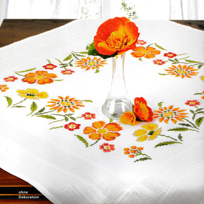  "Flowers" II Tablecloth Kit for Embroidery Schafer 6869
