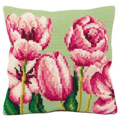 "Tulipe a gauchee"   Cushion kit for Embroidery 5069