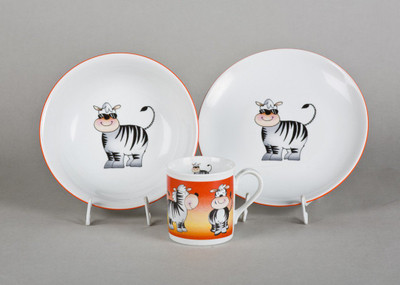 Zebra  Kids Dinnerware Plates and Mug Kit 