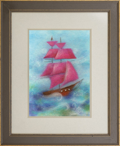 "Sailing Ship" Painting with wool kit WA-0186