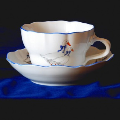 Cup and Saucer 6.7oz for coffe, Geese, Cesky porcelan a.s.