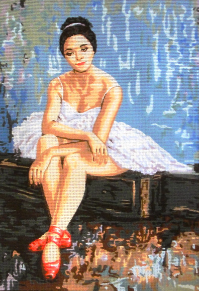 "Ballet dancer" I Printed Canvas for  Needlepoint Tapestry Embroidery Gobelin l 14831