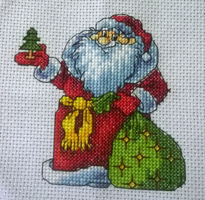 "Santa"  Unprinted Counted Needlework Cross Stitch Kit For Fun RTO H211
