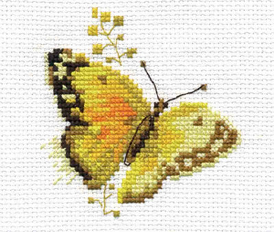 "Bright butterflies. Yellow" Unprinted Needlework Kit 0-147