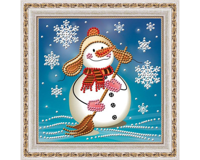 "Snowman with Broom" Diamond Painting AM3012