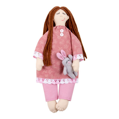 "Girl with a Bunny" 13.5" Kit for sewing Miadolla Collectible Make Your Toy Doll D-0109