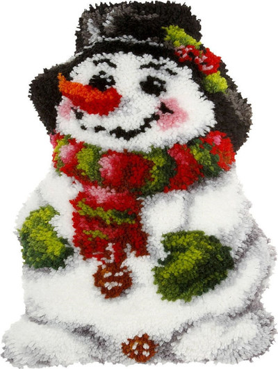 "Snowman" Latch-Hook Front Cushion Pillow Kit Orchidea 4051