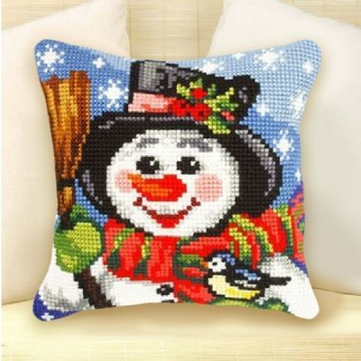 "Snowman" Front Cushion Cross stitch kit for Pillow - Orchidea 9311