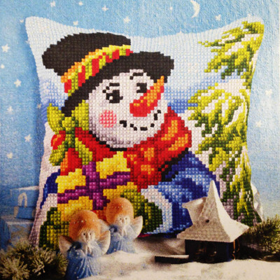 "Snowman" III Front Cushion Cross stitch kit for Pillow - Orchidea 9563